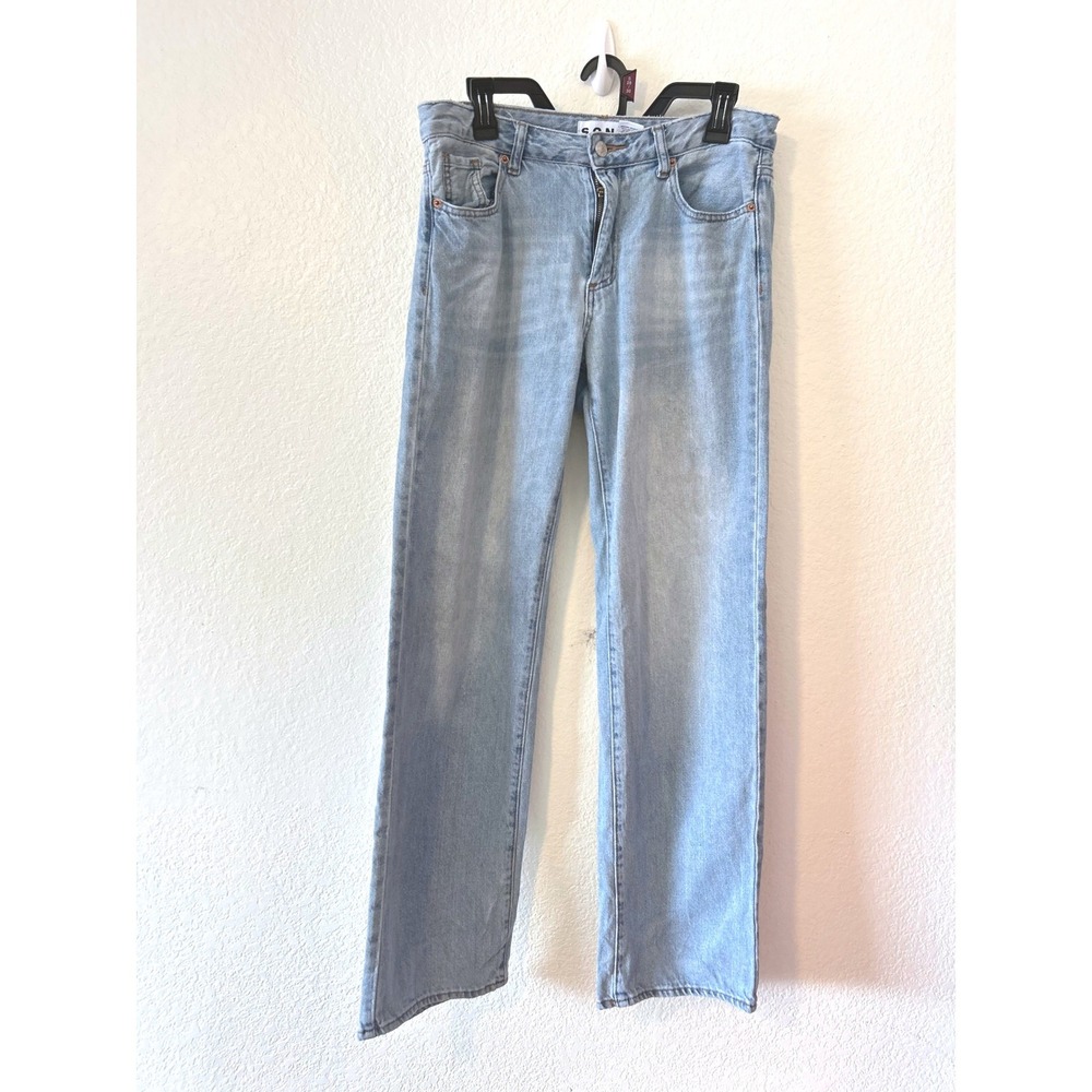 S.O.N.G. Women Light Wash Straight Leg High Rise 100% Cotton Jeans Size 7/28
